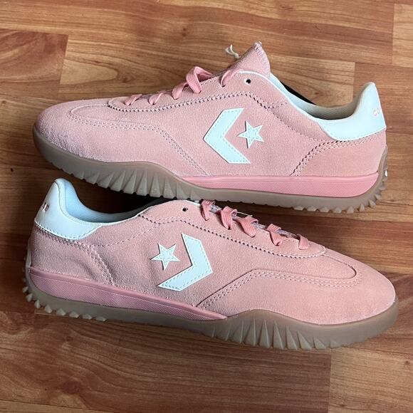 NEW Womens Size 9.5 Converse Run Star Trainer Flamingo Fade Egret Suede Sneaker - Picture 1 of 9